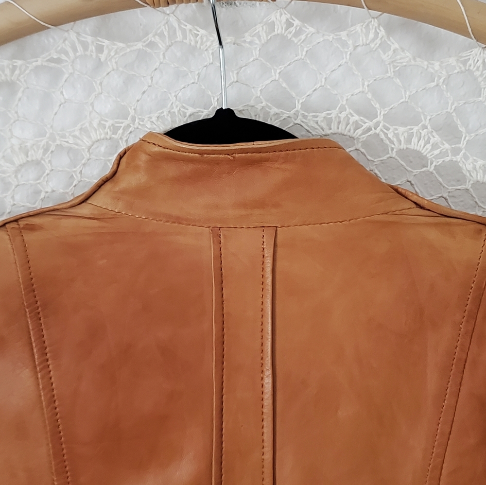 Zara Basic Leather Utility Multi Pocket Jacket - Picture 10 of 12